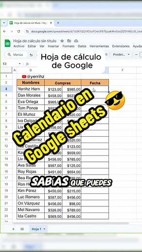 Cómo insertar calendario en hoja de cálculo de Google - Tutorial de Excel