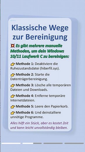 PC zu langsam? So kannst du Windows 10/11 Laufwerk C bereinigen!#clean #partition #windows11