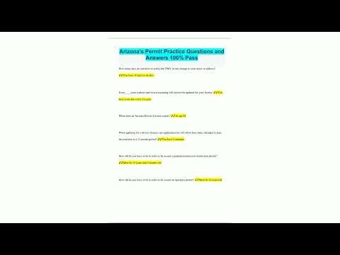 Arizonas Permit Practice Questions and Answers 100 Pass48