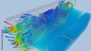 CFD simulation Computational fluid dynamics - Cooling tray airflow simulation