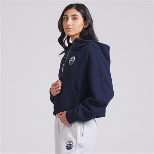 Women's Edmonton Oilers lululemon True Navy Scuba Oversized Half-Zip Hoodie