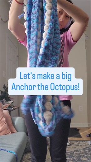 Cheyenne | Small Lady Crochet on Instagram: "This is the biggest plushie I've crocheted! Almost 4 foot long! Even though it says he only weighs 4 pounds, he is sooo hefty, lol! My body hurts, but it was so worth it. It was so much fun! He is available on my etsy now! Pattern by @humblechild.co Cuddly chenille Yarn from @michaelsstores Polyfil stuffing @fairfieldworld #anchortheoctopus #jumboyarn #jumbopattern #jumboplushie #jumbooctopus #crochetoctopus #crochetjumbooctopus #makeitwithmichaels #p