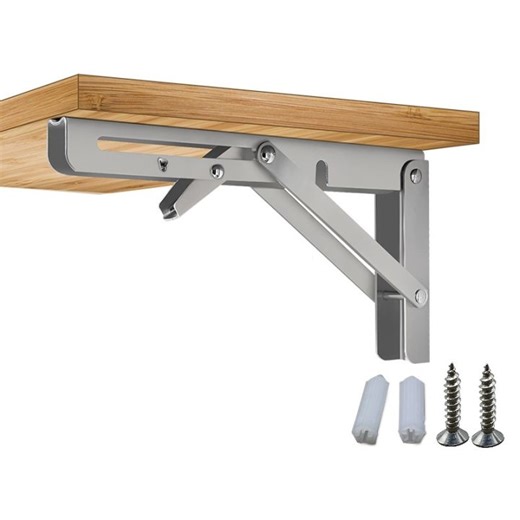 6-20inch Stainless Folding Shelf Brackets - Heavy Duty Stainless Steel Collapsible Shelf Bracket for Bench Table, Space Saving DIY Bracket（1pcs） | Lazada PH