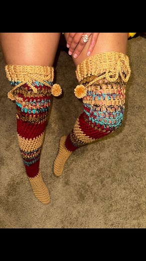 Crochet Thigh High Socks Tutorial
