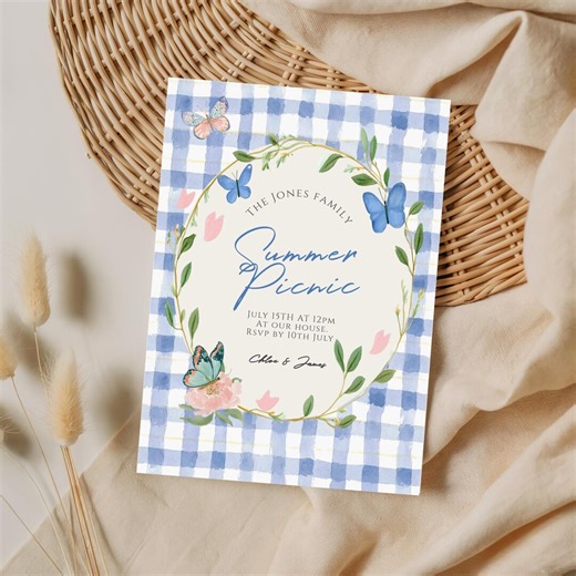 Summer Picnic Invitation | Family Reunion Invitation | Outdoor Party Invite | Editable Template | 384 - Etsy
