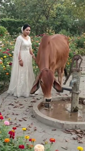 The cow was thirsty, so I gave it some water ♥️♥️♥️ #baamboozle #boombit #boomerang #boomerango