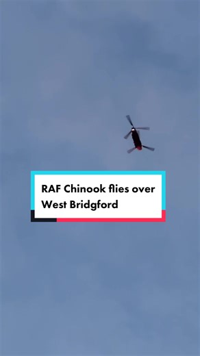 RAF Chinook Helicopter Soars Over Nottingham