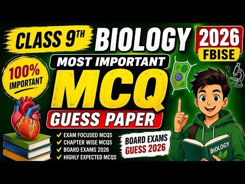 Class 9 Biology Most Important MCQs 2026 | FBISE Guess Paper 🔥