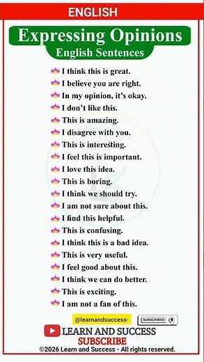 How to Express Your Opinion in English! 🗣️ #EnglishLearning