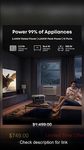 🔥 Anker SOLIX C2000 Gen 2 Portable Power Station, 2,400W (Peak 4,000W) Solar Generator, Full Charge