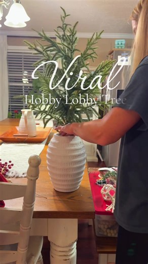 I saw so many videos about this viral hobby lobby tree — so I had to get myself one. #viral #hobbylobby #christmastree #tabledecor #christmas