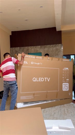 Tcl 75 inch QLED TV installation #tcl #installation #tv #ledtv #tvinstallation #mediacenter