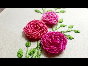 How to make a Looped blanket stitch Rose -Hand Embroidery Tutorial for beginners - Lesson 21