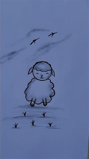 easy sheep baby drawing #easydrawing
