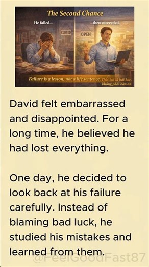 The Second Chance | Learn English Through Story Level 3 | Failure Is a Lesson #shorts #english