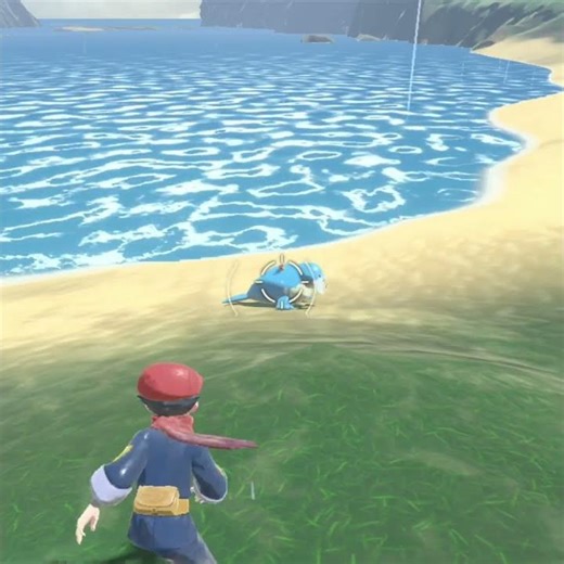 Sleeping Pokémon by the Beach 😴🌊 | Don’t Wake Him Up! 😂 #pokemonlegendsarceus