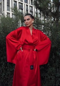 Luxury Kimono Dress, Elegant Evening Gown, Satin Wrap Dress, Wedding Guest Dress, Japanese Dress, Long Flowing Dress, Formal Event Outfit - Etsy