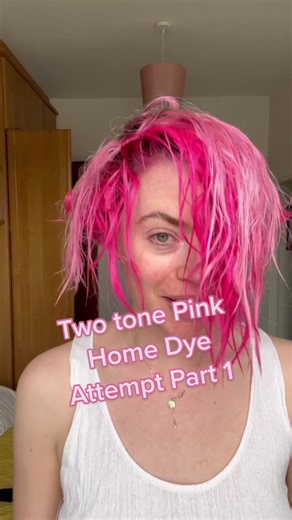 DIY Two Tone Pink Hair Coloring at Home Tutorial
