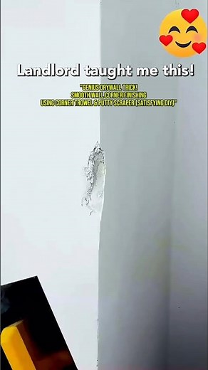 Genius Drywall Trick Smooth Wall Corner Finishing Using Corner Trowel & Putty Scraper Satisfying DIY