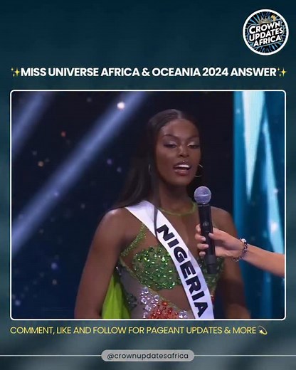 As we await the 2025 finale of @missuniverse let’s throw it back to the final answer of the ever resilient Chidimma Adetshina, Miss Universe Africa & Oceania and 1st Runner-up of Miss Universe 2024! @chichi_vanessa represented her country and the continent with grace and power, and her story was a testament to her strength and resilience. Tonight, one of our delegates will take over from her as the new continental queen. Who will it be? Before then, let’s shower this unstoppable force of a queen