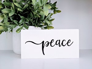 Peace - Mini Wood Sign Decor | Inspirational Decor - Etsy UK