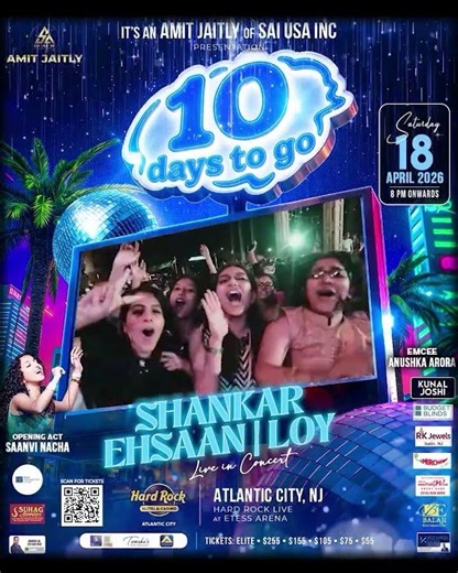 ✨ Just 10 Days Left! Kal Ho Na Ho Live with Shankar Ehsaan Loy 🎶🔥 #shorts