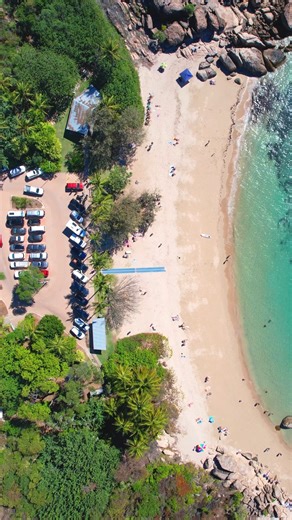 This is Horseshoe Bay from above… and yes, it’s just as dreamy in real life 💙 Crystal-clear turquoise water, sunbathers on the sand, snorkellers just metres from shore — this is the Bowen beach everyone falls in love with. Whether you're here for the reef, a coffee with a view, or just barefoot beach time, Horseshoe Bay delivers on every level. 🌴☀️ #visitbowen #bowen #lovewhitsundays #thisisqueensland #horseshoebay #beachlife | Visit Bowen, Australia