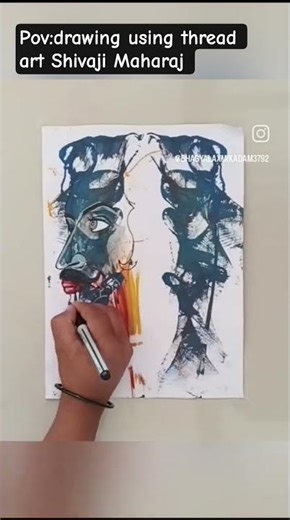shivaji maharaj#thread art#shorts