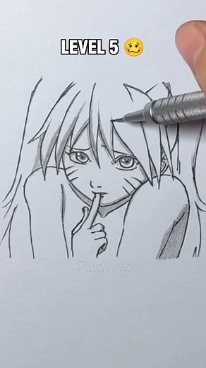 303K views · 10K reactions | Drawing Naruto in different level (2025) #memes #drawing #sketch #howtodraw #art #naruto | Pansy Art | Facebook
