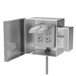 Vandal Proof Double Gang Electrical Outlet Lock Box with Padlock