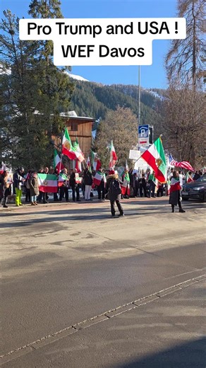 Pro Trump and USA Demonstration at WEF Davos