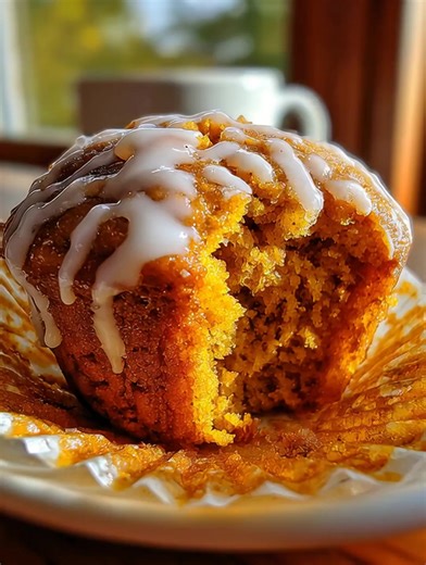 10K views · 30 reactions | flourless pumpkin muffin with glaze drizzle | Cakecrafted Recipes | Facebook