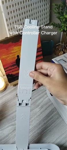 Horizontal Stand with Cooling Fan Controller Charger for PS5/PS5 Slim/PS5 PRO Disc and