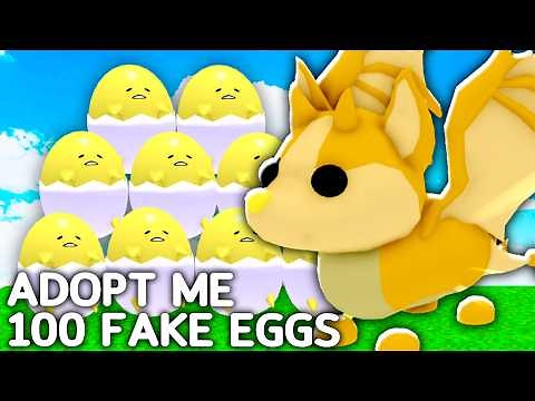 Hatching 100 FAKE Adopt Me Eggs!
