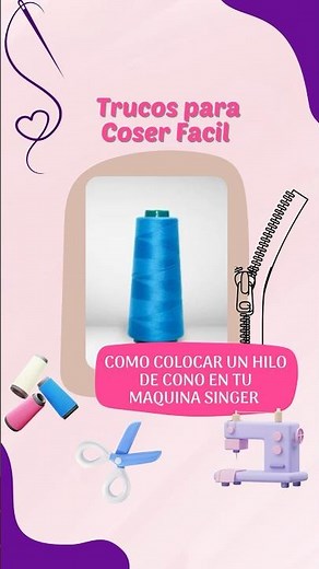 How to put a cone thread on your sewing machine 💜 #sewing #startsewing #shorts