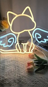 Super cute angel kitten#neonsign #neonlight #cupid #handmade #beauty