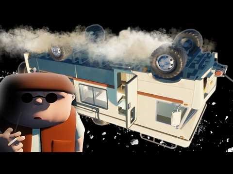 The camper overturned