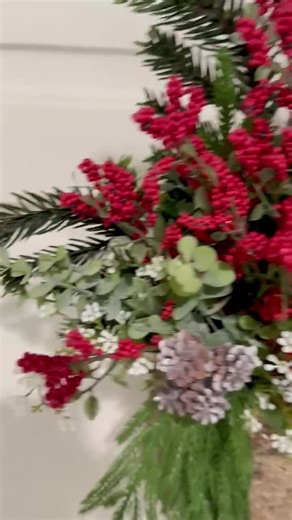 Red Winterberry Door Basket Wreath-pinecone, Cypress, Berry, Pine, Eucalyptus Farmhouse Christmas Wreath-winter Holiday Door Basket Wreath - Etsy