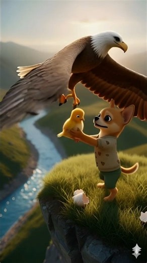 The poor puppy didn't have My puppy saved a baby bird from Eagle! 🦅🐶 #shorts #ziyan04