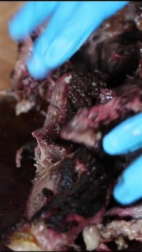 The smoked chuck roast pulled to perfection for the weekend