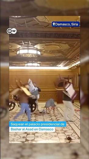 Saquean palacio presidencial de Bashar al Asad tras su dimisión y huida a Moscú