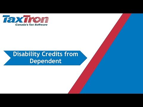 How to Claim Disability Tax Credit Transfer From a Dependent on TaxTron Web?