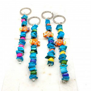 NEMO Tropical Fish Keychain • Dangling Keychain • Blue Green Ceramic Seaglass Keychain • Wood Leaf Charm Keychain • Cute Handmade Jewelry • - Etsy Canada