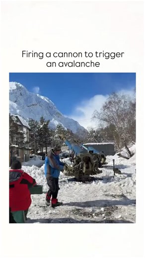 memehunt. io on Instagram: "The instagram reel post showcases a video of avalanche control experts firing a 105mm howitzer cannon at a snowy slope, triggering a controlled avalanche that cascades dramatically down the mountain, amassing over 52,000 likes for its blend of peril and precision. This method, originating in the 1940s with early trials in Utah, uses explosive shells to fracture unstable snow layers proactively, safeguarding ski areas and highways; US Forest Service data indicates it h