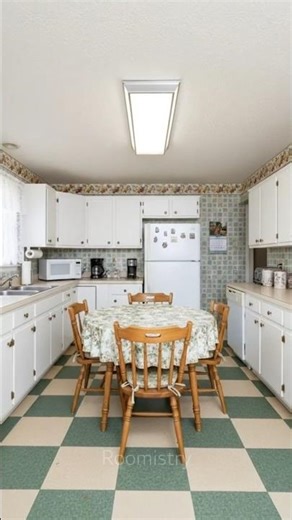 90s Retro Kitchen Interior with Cozy Vintage Atmosphere