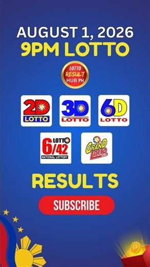 Recap: 9PM Lotto Result Today August 1, 2026 PCSO | Evening Draw