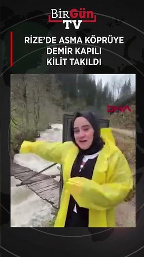 A noteworthy incident in Rize: An iron gate lock was installed on a suspension bridge.