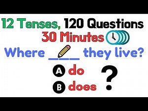 Master English Tenses: 120 Questions in 30 Minutes | All 12 Tenses test