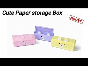 DIY Origami Storage Box | How to Make Cute Bear Storage Box | Easy Paper Stationery Box