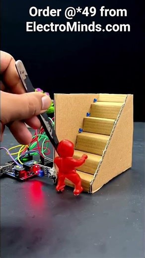 @*49 Automatic staircase light project made with Arduino, sensor | order now from ElectroMinds.com